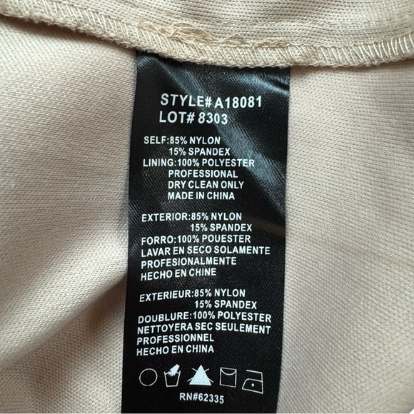 Betsy & Adam White/Blush Lace Peplum Illusion Sheath Dress Size 12 - Picture 10 of 12